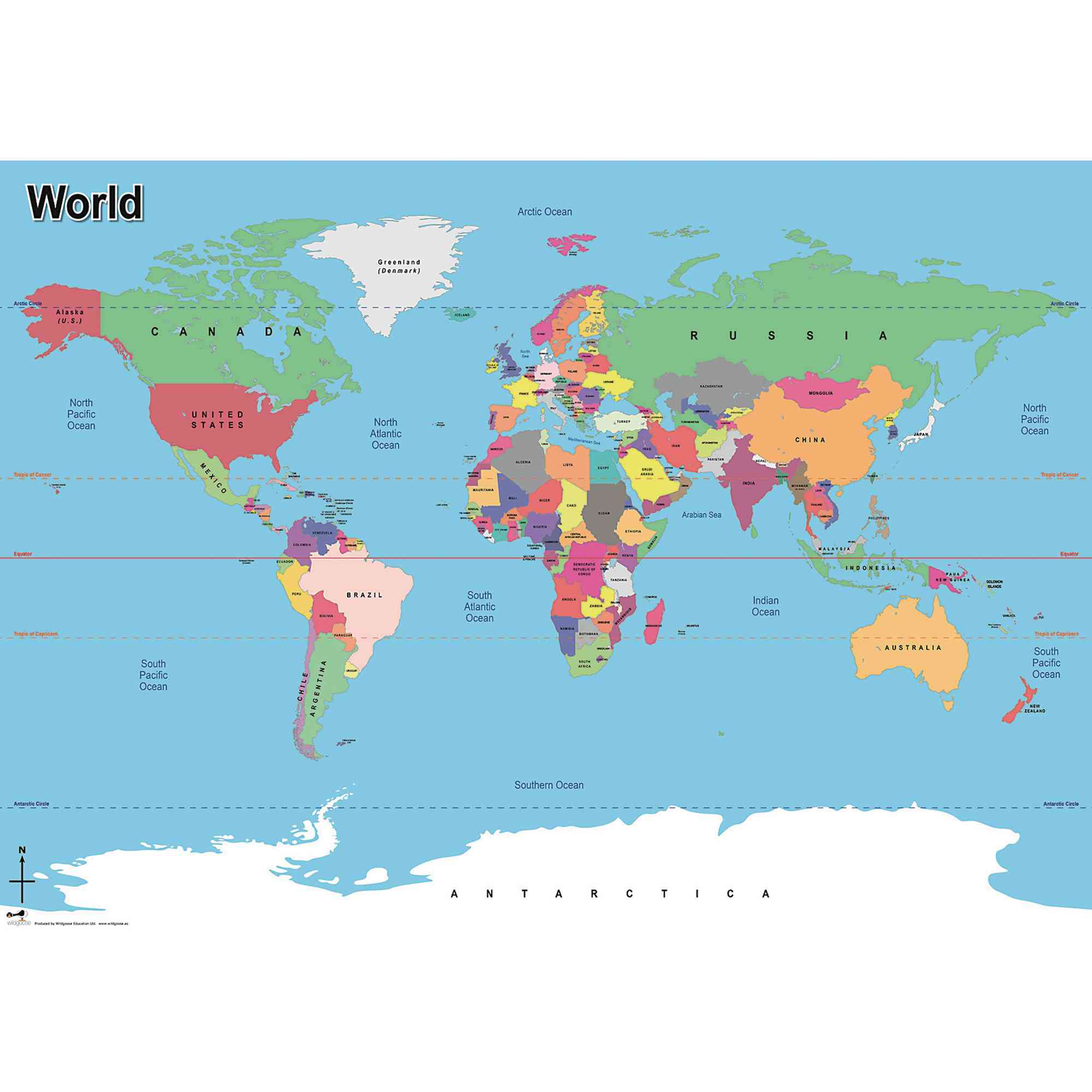 Simple Printable World Map