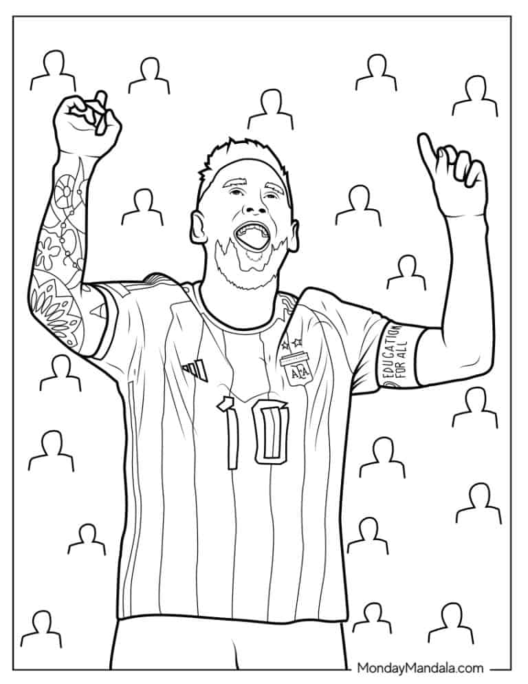 20 Lionel Messi Coloring Pages (Free PDF Printables)