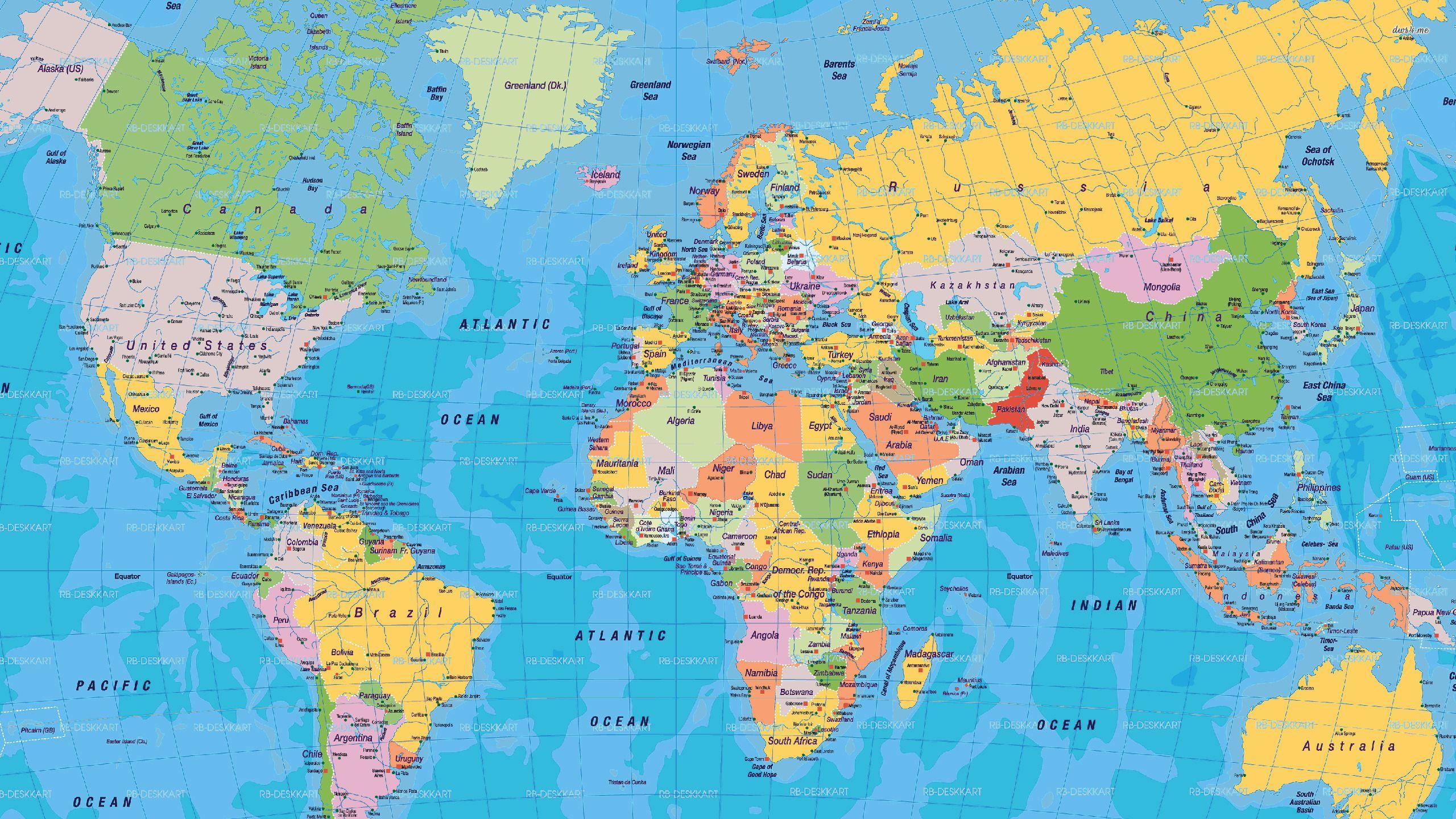 World Map With Countries Hd