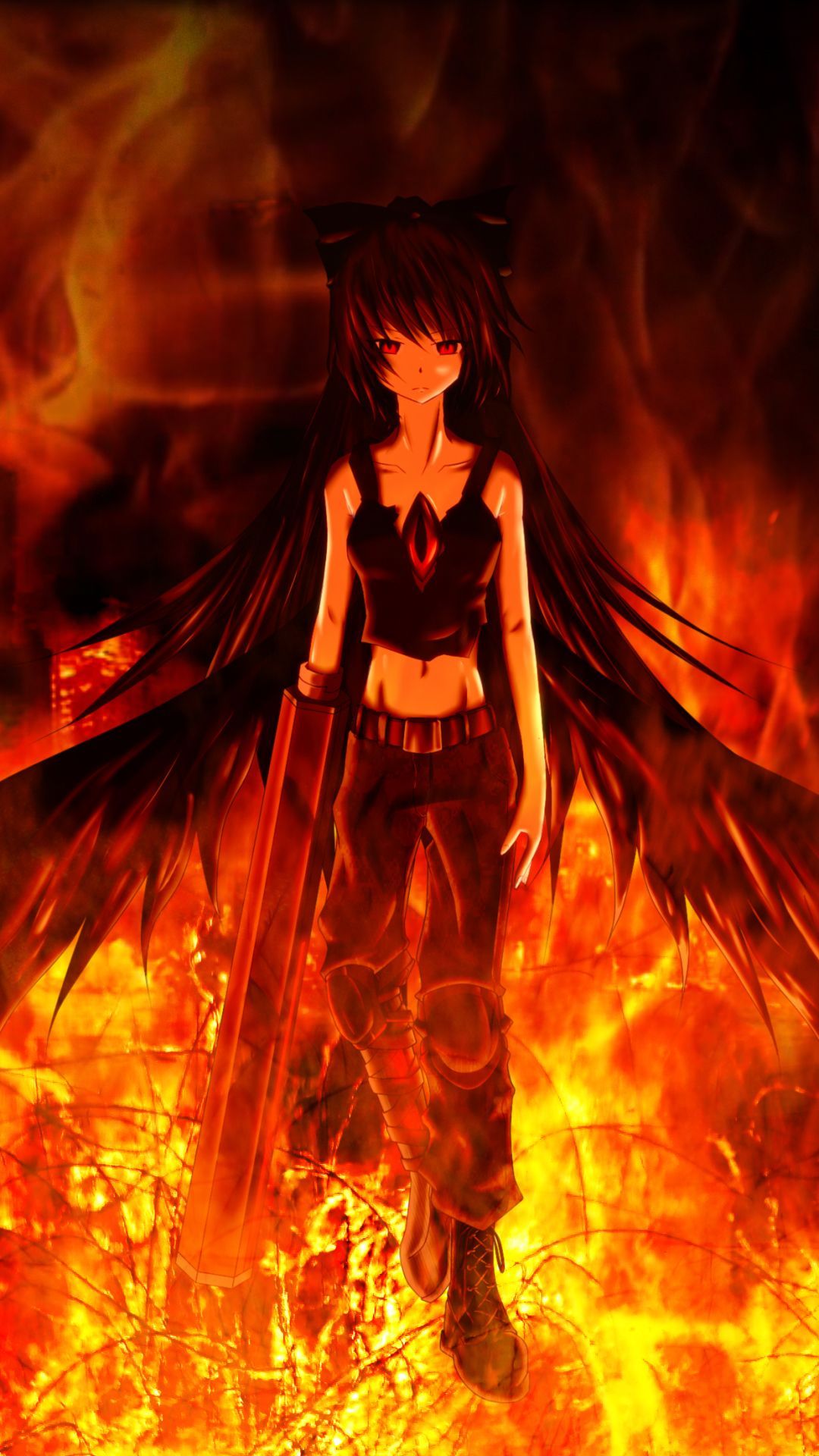 Anime Fire Spirit Girl