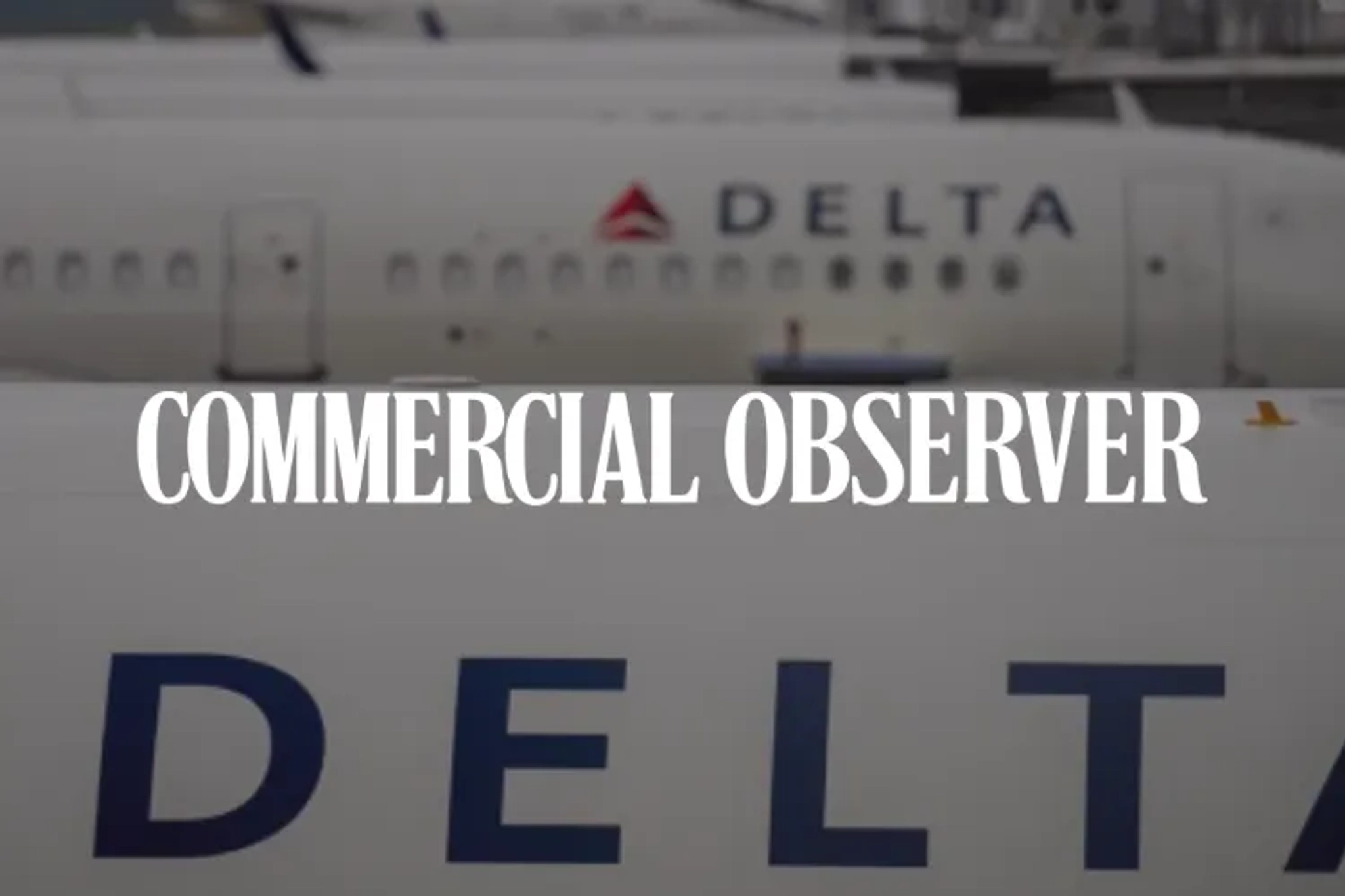 Commercial Observer Logo with Delta airplane in the background