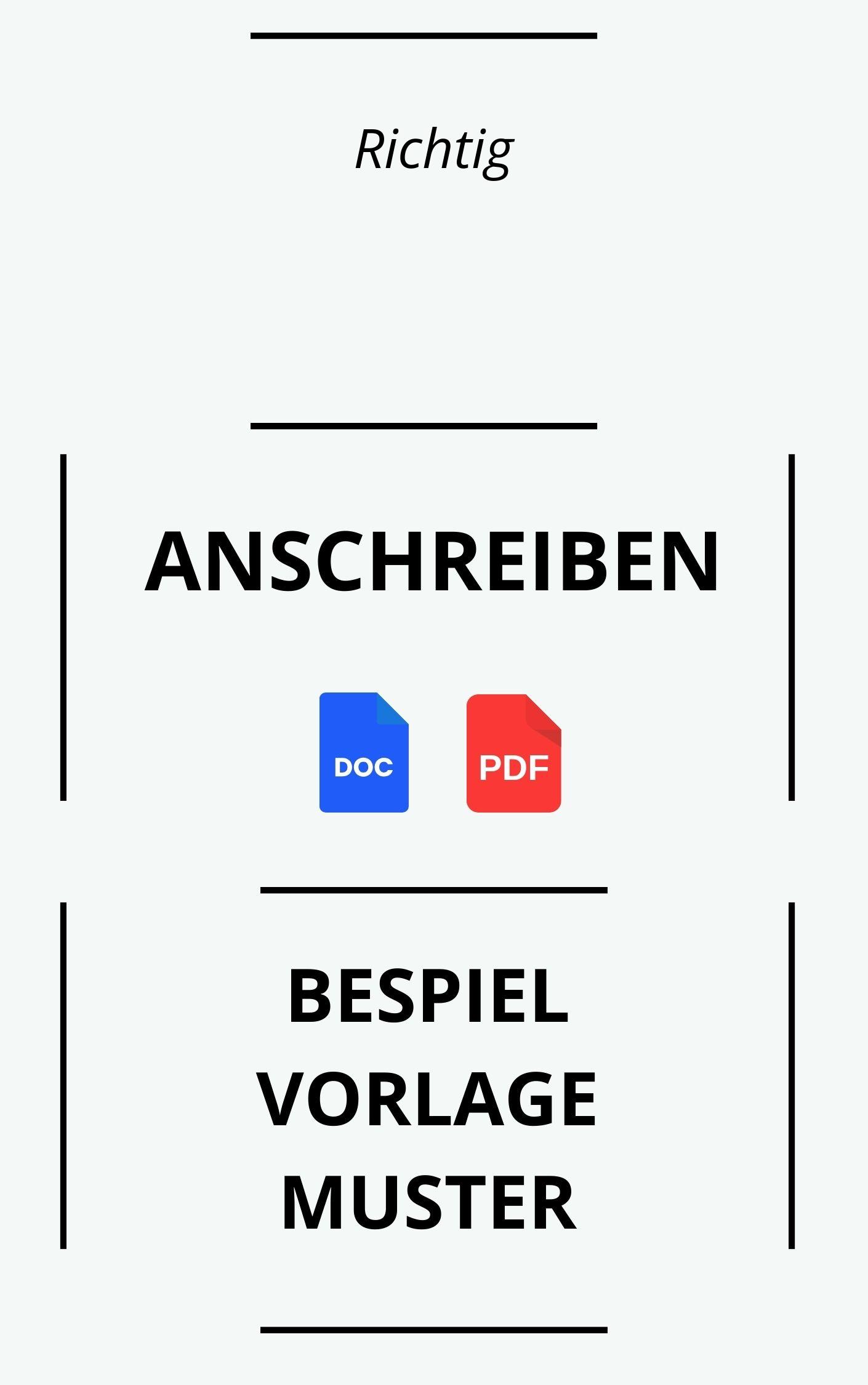 Richtig Anschreiben - Muster und Vorlage