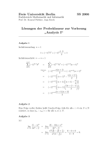 Analysis I - Freie Universität Berlin