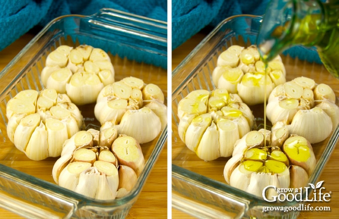 casserole dish with garlic