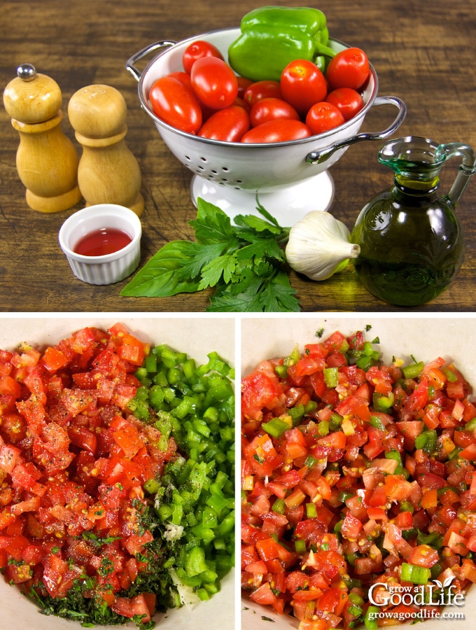 Ingredients for Italian salsa cruda