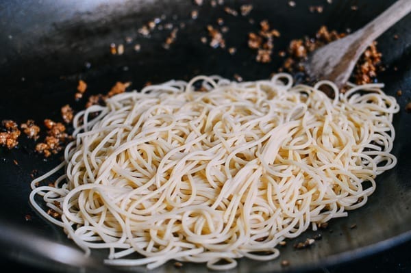 Spicy Crispy Pork Noodles, by thewoksoflife.com