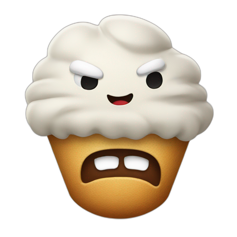 lemon raspberry gelato with eyes mouth nose | AI Emoji Generator