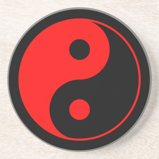 Red & Black Yin Yang Symbol Coaster | Zazzle