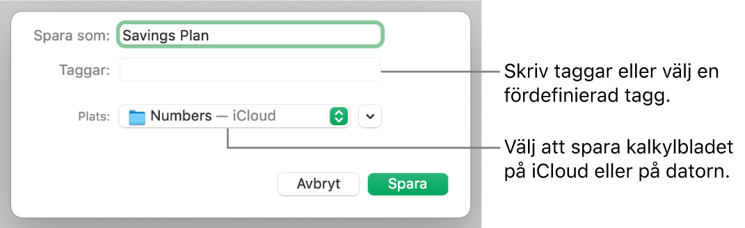 Dialogrutan Spara som.