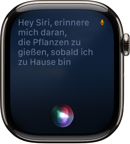 Der Bildschirm „Siri“ zeigt eine Anfrage für das Einrichten einer Erinnerung.