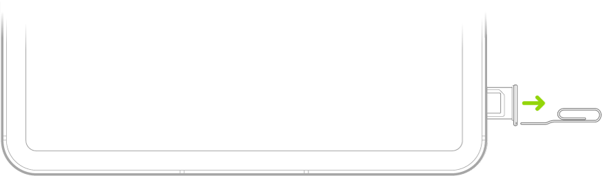 Una graffetta o uno strumento per l’espulsione della SIM inseriti nel piccolo foro sul lato sinistro di iPad, per espellere e rimuovere l’alloggiamento della SIM.