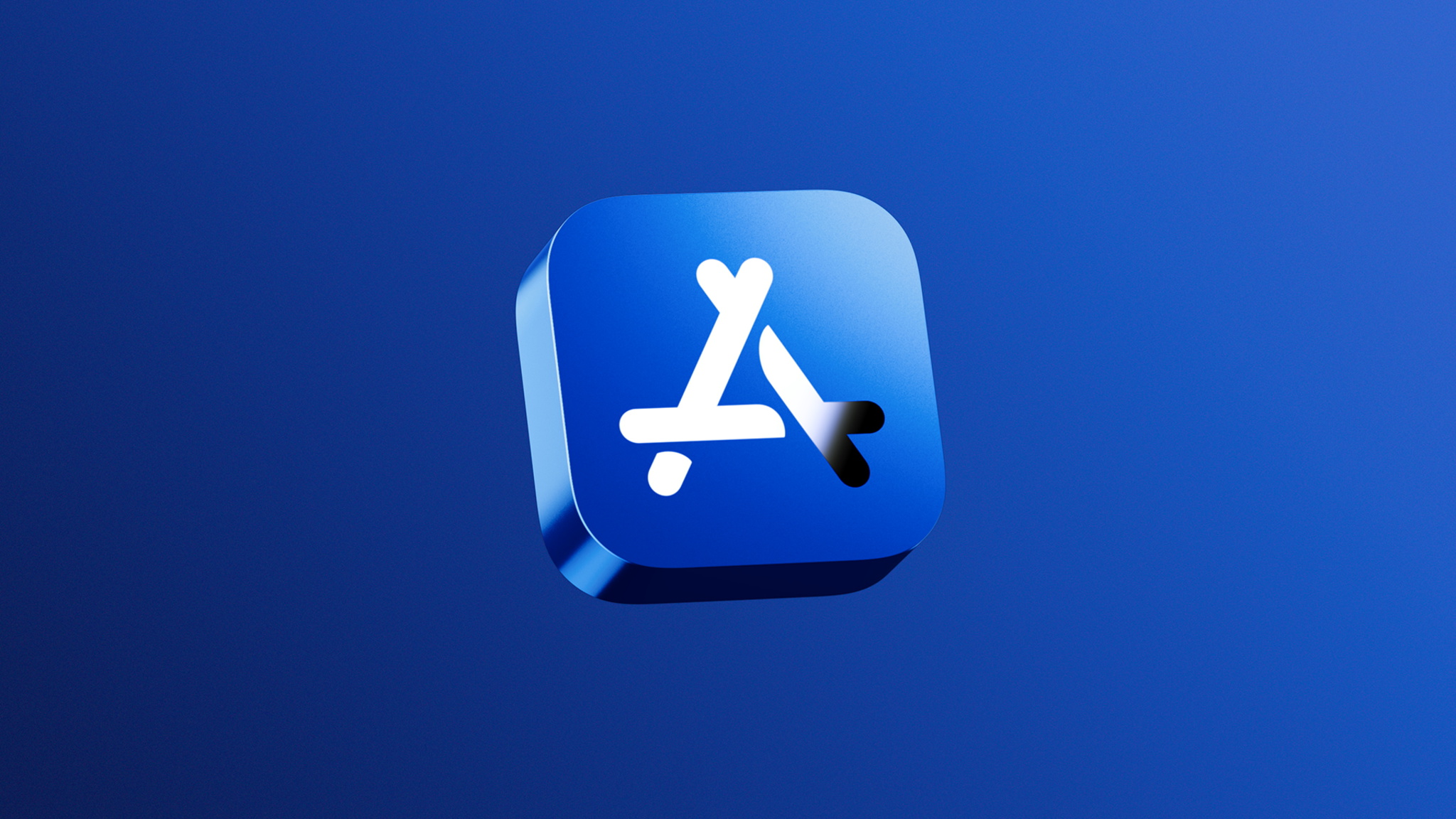 A blue App Store Award set against a deep blue background.