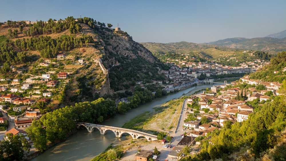 Blick auf Berat in Albanien