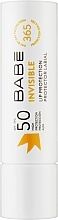 Erittäin suojaava näkymätön huulivoide SPF50 Babe Laboratorios Sun Protection Invisible Lip Protection