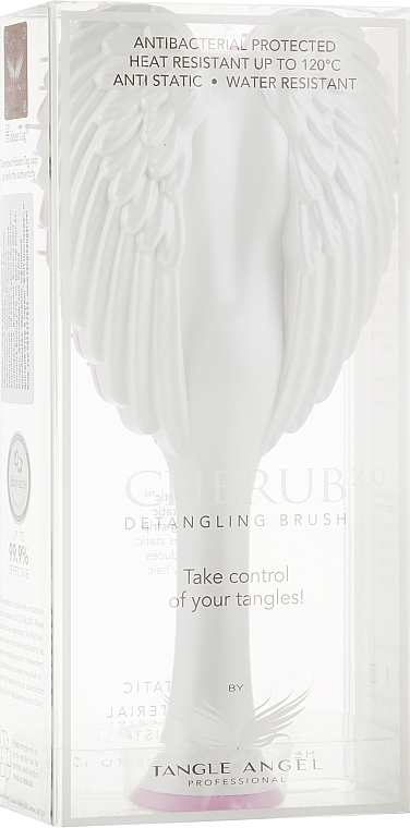 Enkelin hiusharja, valkoinen-vaaleanpunainen - Tangle Angel Cherub 2.0 Gloss White