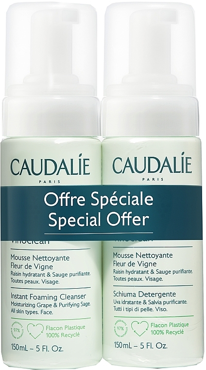 Cleansing Facial Mousse - Caudalie Vinoclean Foaming Cleanser Duo