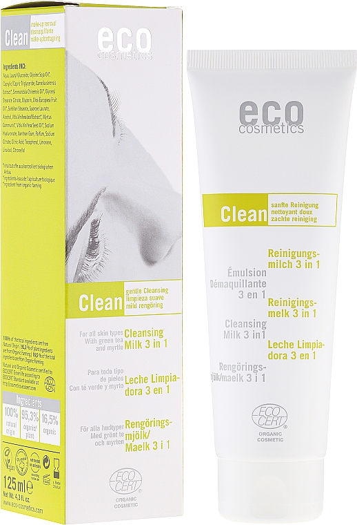 Cleansing Milk 3in1 with Green Tea and Myrtle - Eco Cosmetics