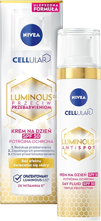 Anti-Pigment dagvæske SPF 50 - Nivea Cellular Luminous 630 Anti-Pigmentflecken Tagespflege Fluid	