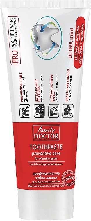 Prophylactic Toothpaste "Gentle Cleansing & Extra Strength" - Family Doctor Toothpaste