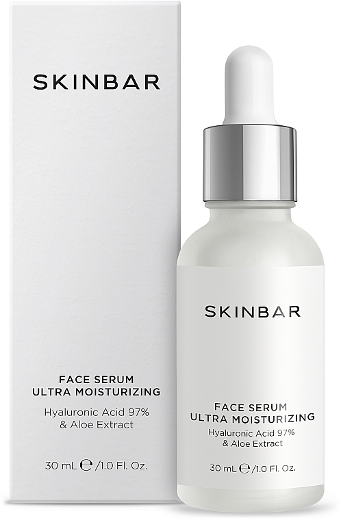 Face Moisturising Serum with Hyaluronic Acid 98% & Aloe Extract - SKINBAR Hyaluronic Acid 98% & Aloe Extract Face Serum