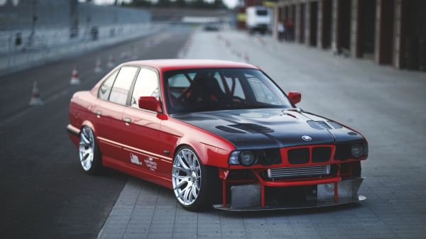 BMW,자동차,e34,빨간,측면보기,sports wallpaper