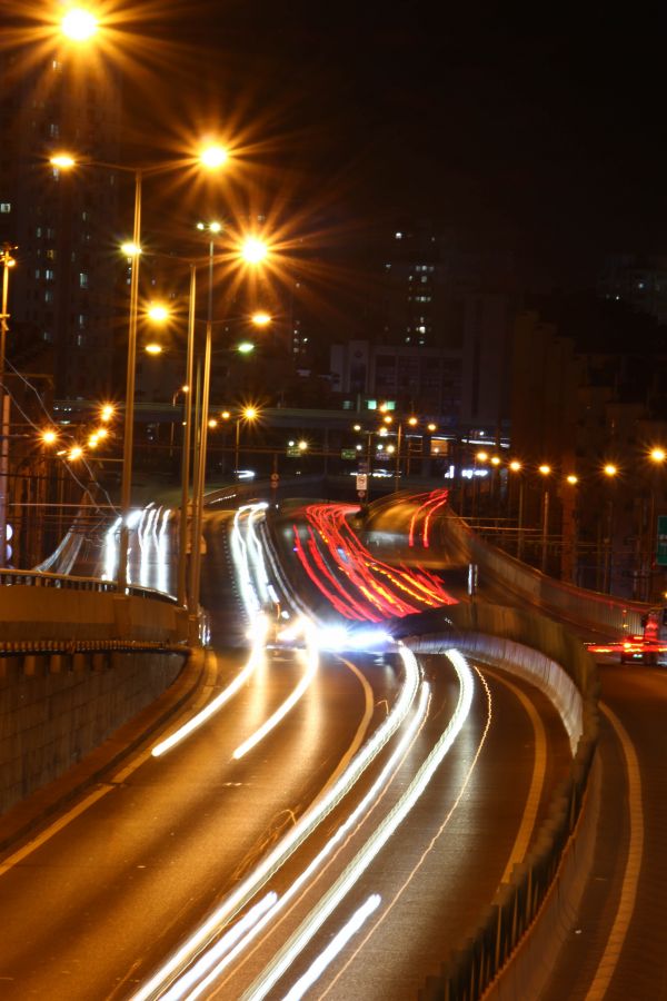 ciudad,noche,Paisaje urbano,Qingdao,larga exposición,Luces de la ciudad