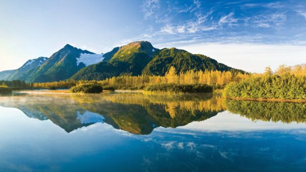 bergen,klart vatten,landskap,alaska