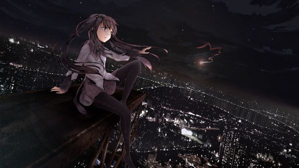 1920x1080 px,เมือง,Akemi,อะนิเมะ,สาว ๆ,Homura