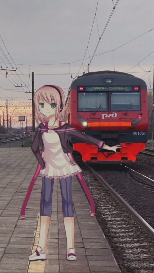 Vorort,animeirl,Zug,Bahnhof,Eisenbahn