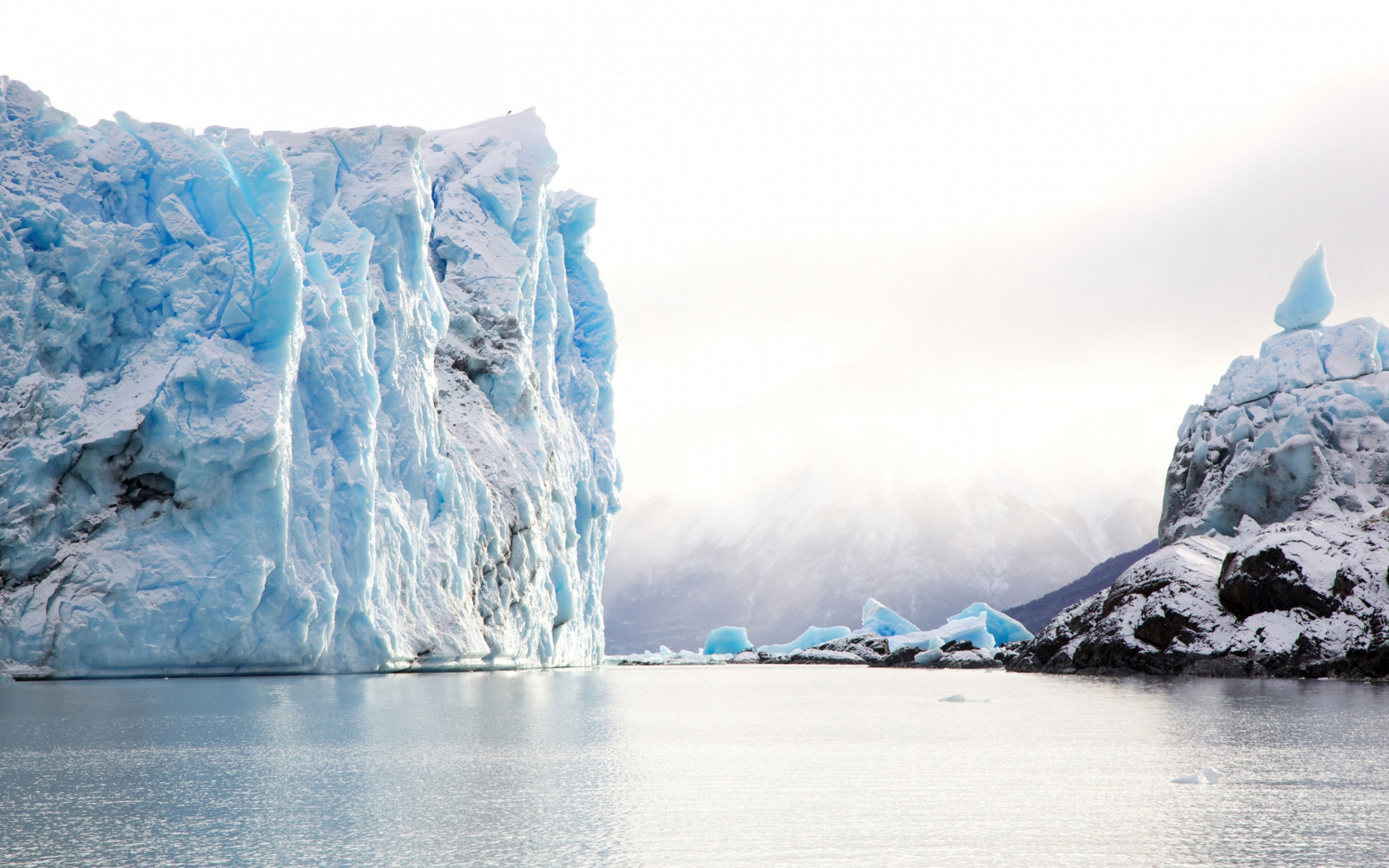 landscape, mountains, sea, water, nature, snow, winter, clouds, iceberg, ice, mist, fjord, Arctic, Argentina, Patagonia, mount scenery, Freezing, melting, Glacial Lake, 2880x1800 px, glacier, sea ice, arctic ocean, polar ice cap, ice cap, glacial landform, cirque