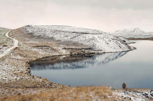 landskap, innsjø, vann, natur, hvit, høyde