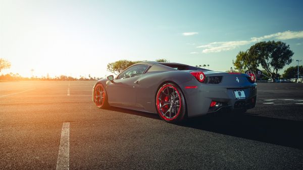 coche,Ferrari,la carretera,cielo