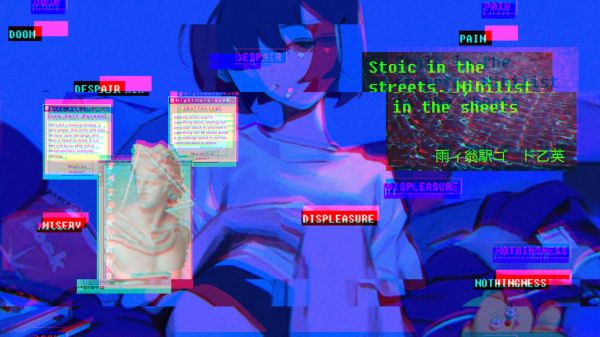 vaporwave,anime lányok,glitch art,Demotivációs