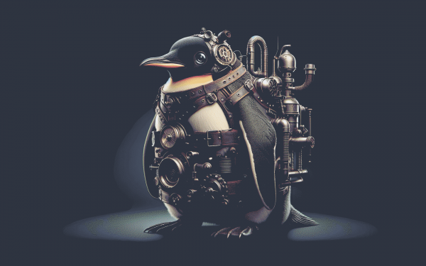 Linux,pinguini,dieselpunk