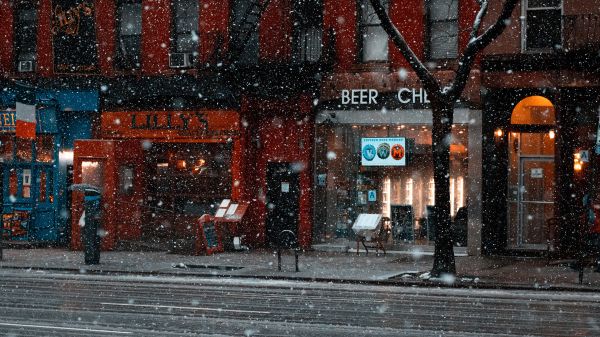 Gebäude,Fenster,Straßenbelag,Schnee,Einfrieren,Stadt