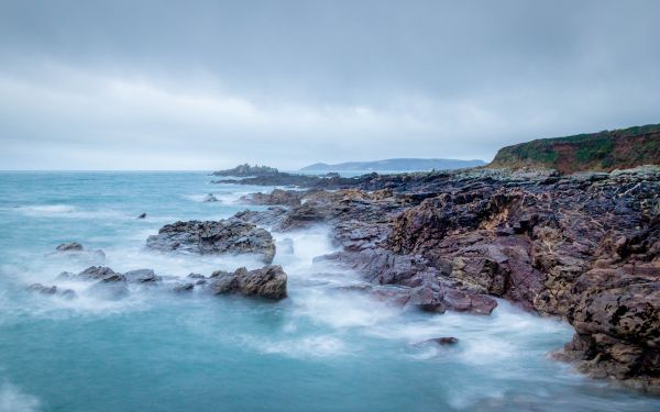 пейзаж, море, воды, природа, Залив, камень