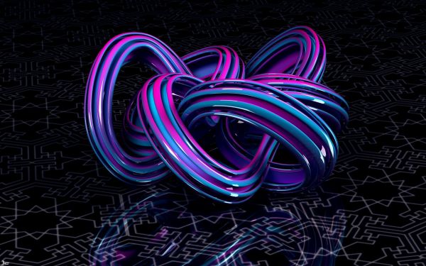 illustration, neon, abstract, 3D, purple, spiral