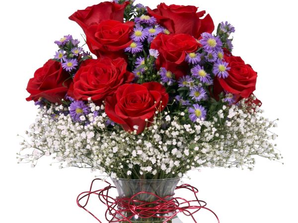 flowers,large,roses,bouquet,vase,wire