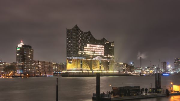 ciudad,Paisaje urbano,noche,reflexión,horizonte,rascacielos