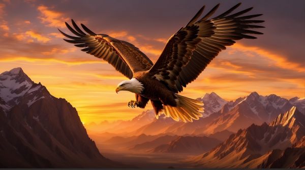 eagle,mountains,4k,flying,artwork,nature