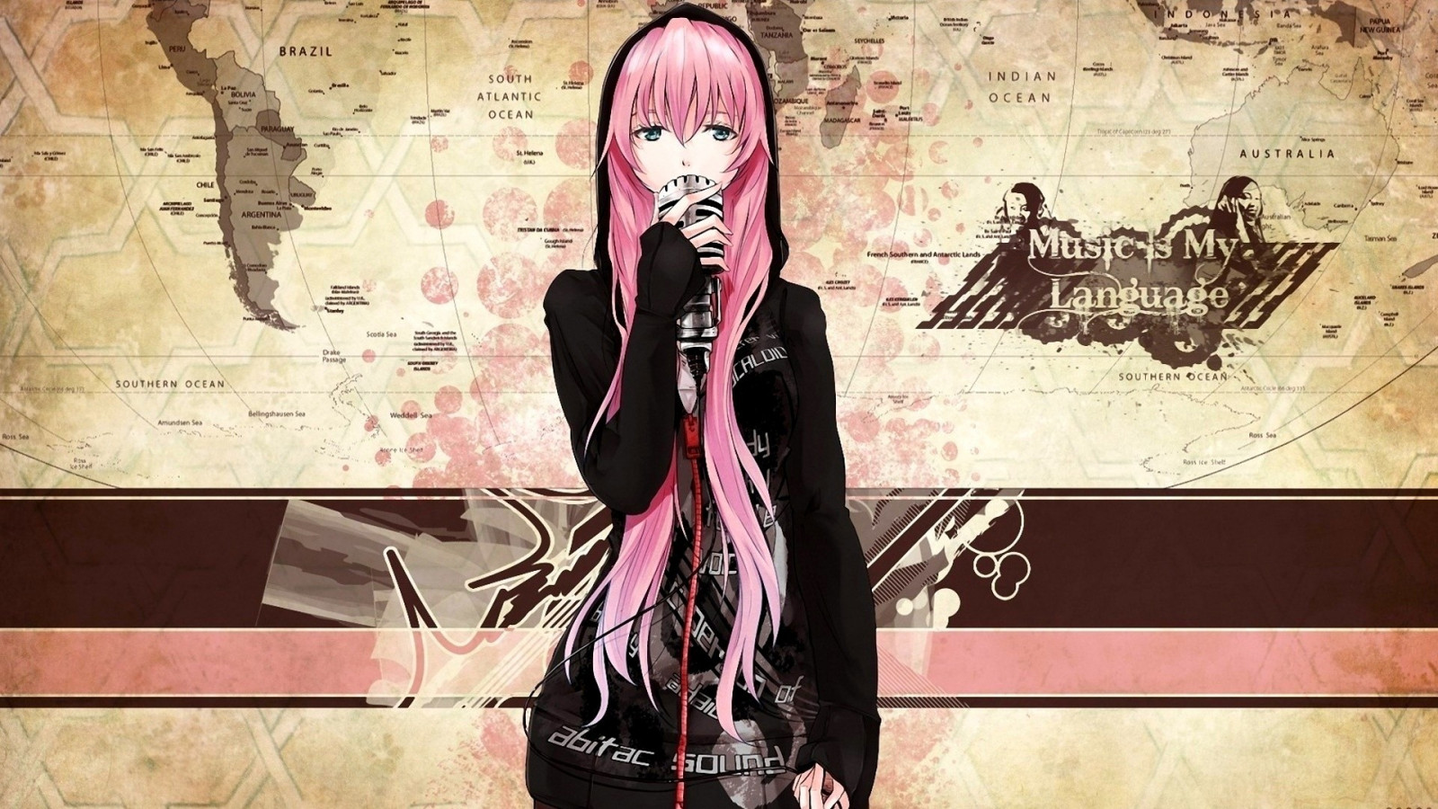 capelli lunghi, anime, Vocaloid, moda, capelli rosa, megurine Luka