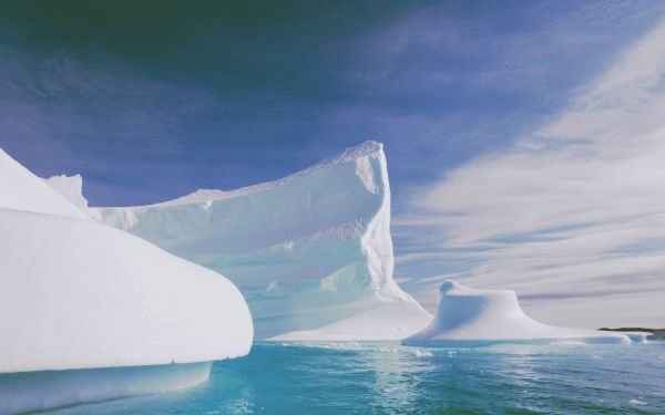 mountains, sea, water, nature, iceberg, ice