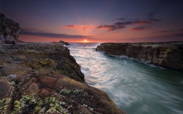 landscape,sea,bay,water,rock,sunset