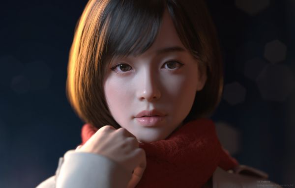 3Dグラフィックス,冬,アジア人,3D,CGI,レンダリングする