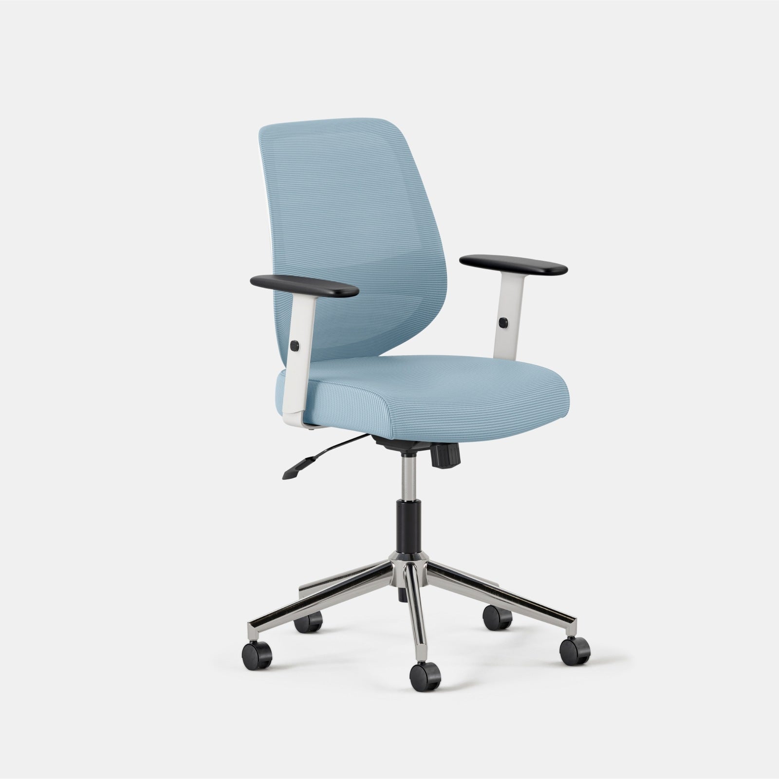 Seat Color:Sky Blue; Frame Color:White; Size:Standard