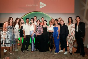 HOLLYWOOD, CALIFORNIA - AUGUST 10: (L-R) Ali Skovbye, Anna Cathcart, Jenna Davis, Boman Martinez-Reid, Delaney Rowe, Josh "Bru" Brubaker, Armen Nahapetian, Olivia Ponton, Ariana Greenblatt, Lexi Underwood, Nia Sioux, Xochitl Gomez, Reneé Rapp, Jake Shane, Bretman Rock and Xolo Maridueña attend the Variety Power of Young Hollywood Presented by For the Music at NeueHouse Hollywood on August 10, 2023 in Hollywood, California. (Photo by Emma McIntyre/Variety via Getty Images)