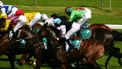 Live French action from Deauville. We also have 4 greyhound meetings through the day at Swindon, Monmore, Yarmouth and Nottingham where it's the Arc National Sprint Final.