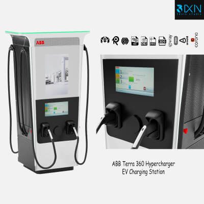 ABB Terra 360 Hypercharger EV Charging Station 3D Model