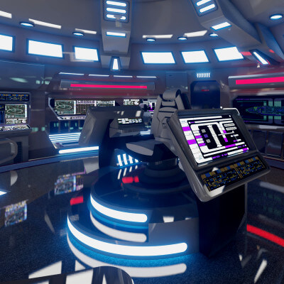 Sci-Fi Futuristic Interior 3D Model