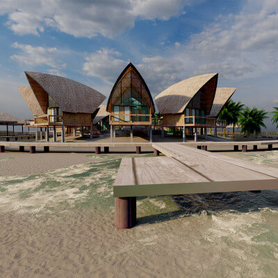 Tropical Hotel and Resort 3D Model